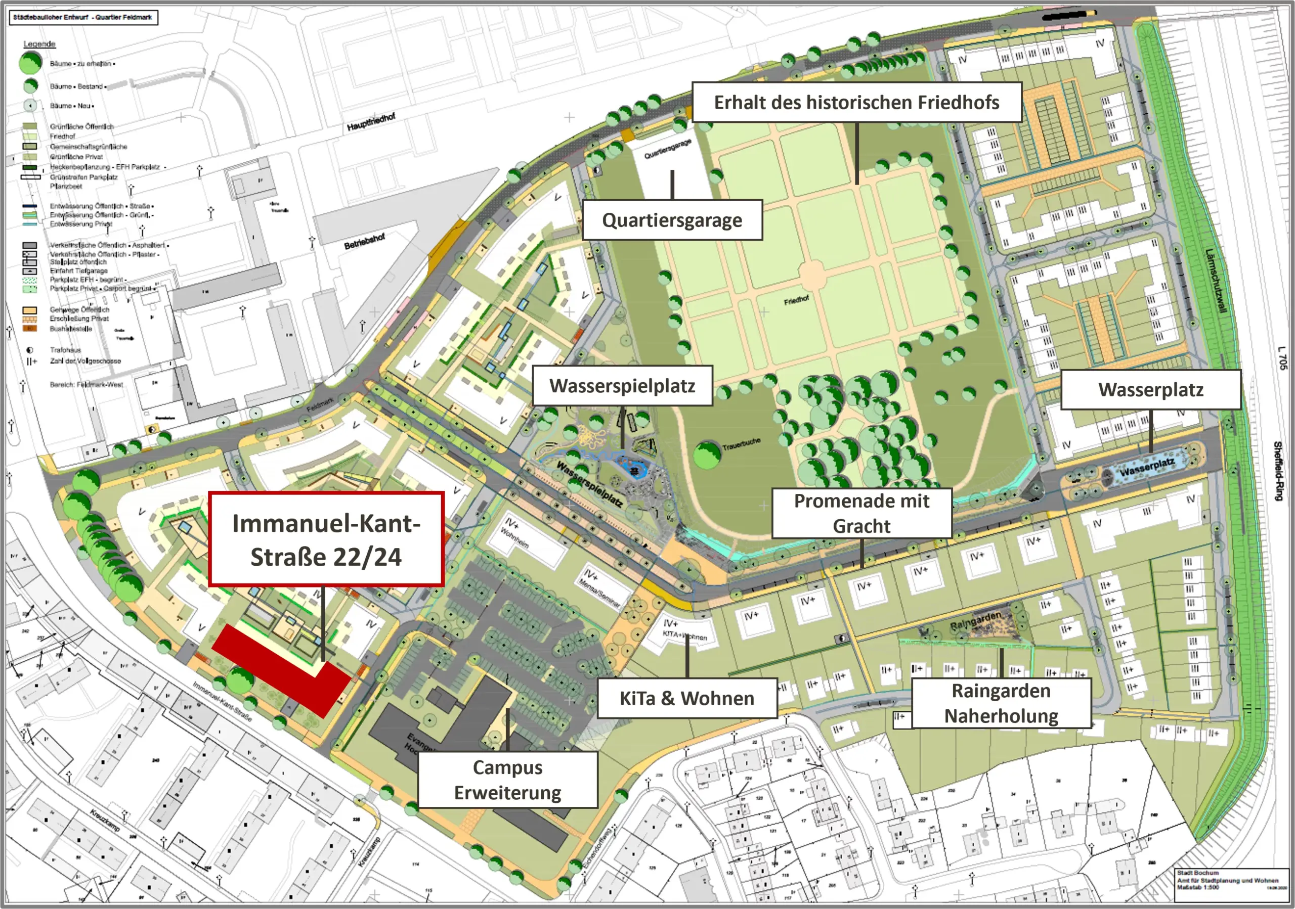 Lageplan des Neubauprojekts